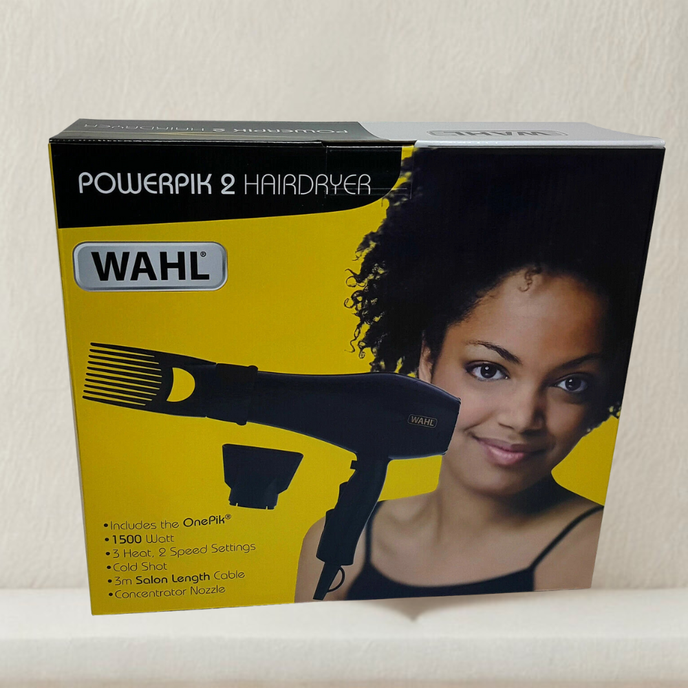 WAHL POWERPIK 2 TURBO HAIR DRYER AFRO COMB ONEPIK ATTACHMENT 1500W HAIR DRYER