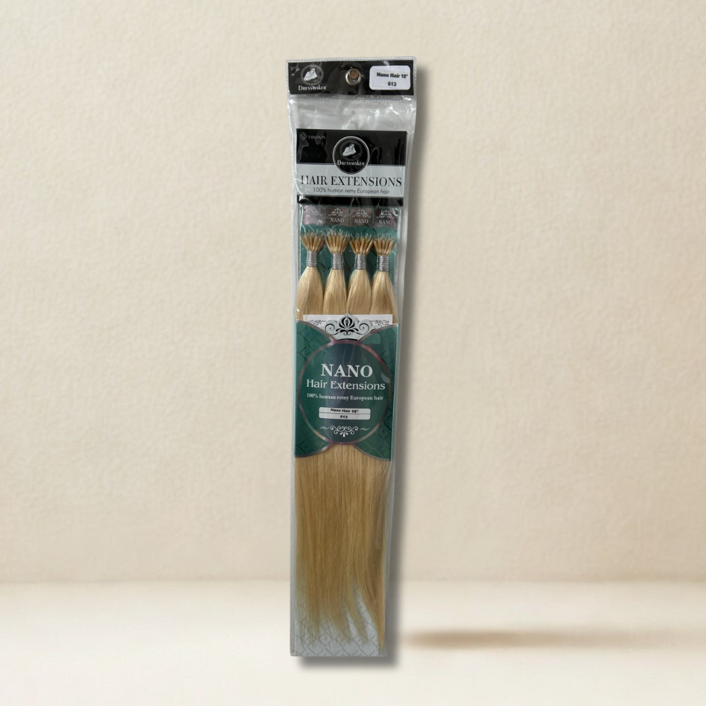 Dressmaker 100% Human Remy European Nano Straight Hair Extensions 18" – 100 Pieces