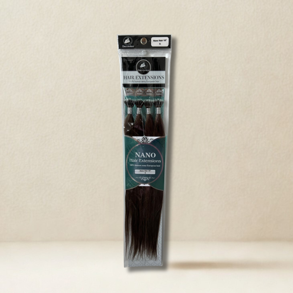 Dressmaker 100% Human Remy European Nano Straight Hair Extensions 18" – 100 Pieces