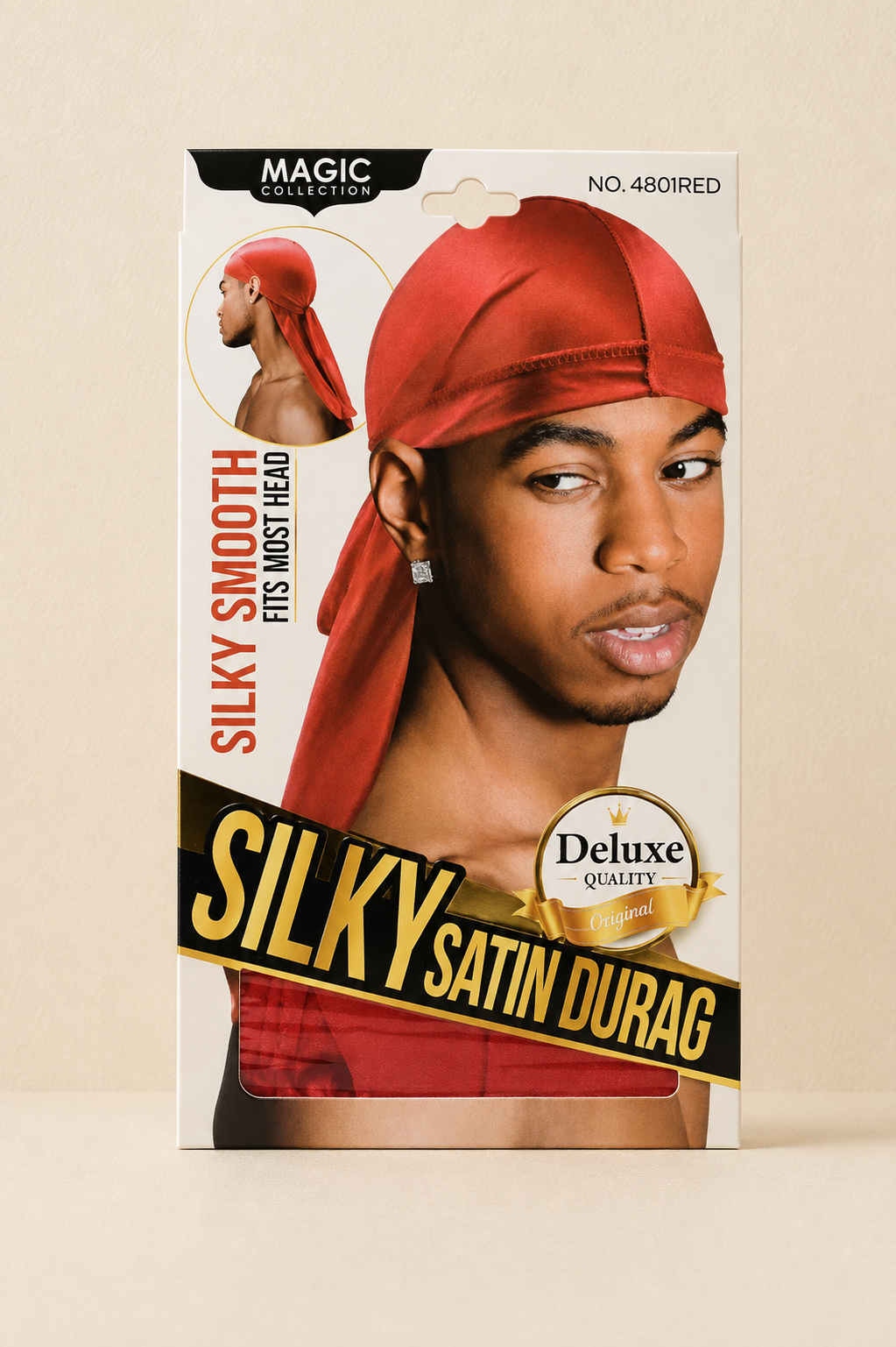 Magic Collection Deluxe Silky Satin Durag #4801 – Red