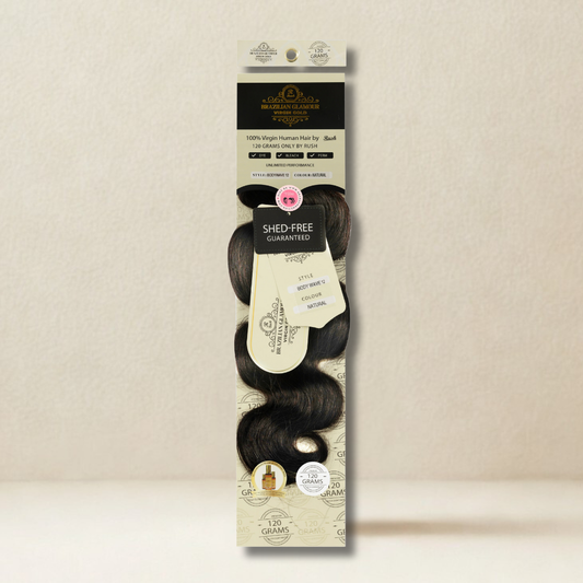 RUSH Brazillian glamour 100% Virgin Gold Human Hair Body Wave Weave 120 grams