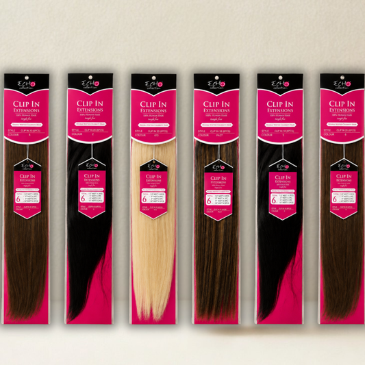 ECHO Human Hair Clip-In Extensions 20″ – 6 Pieces