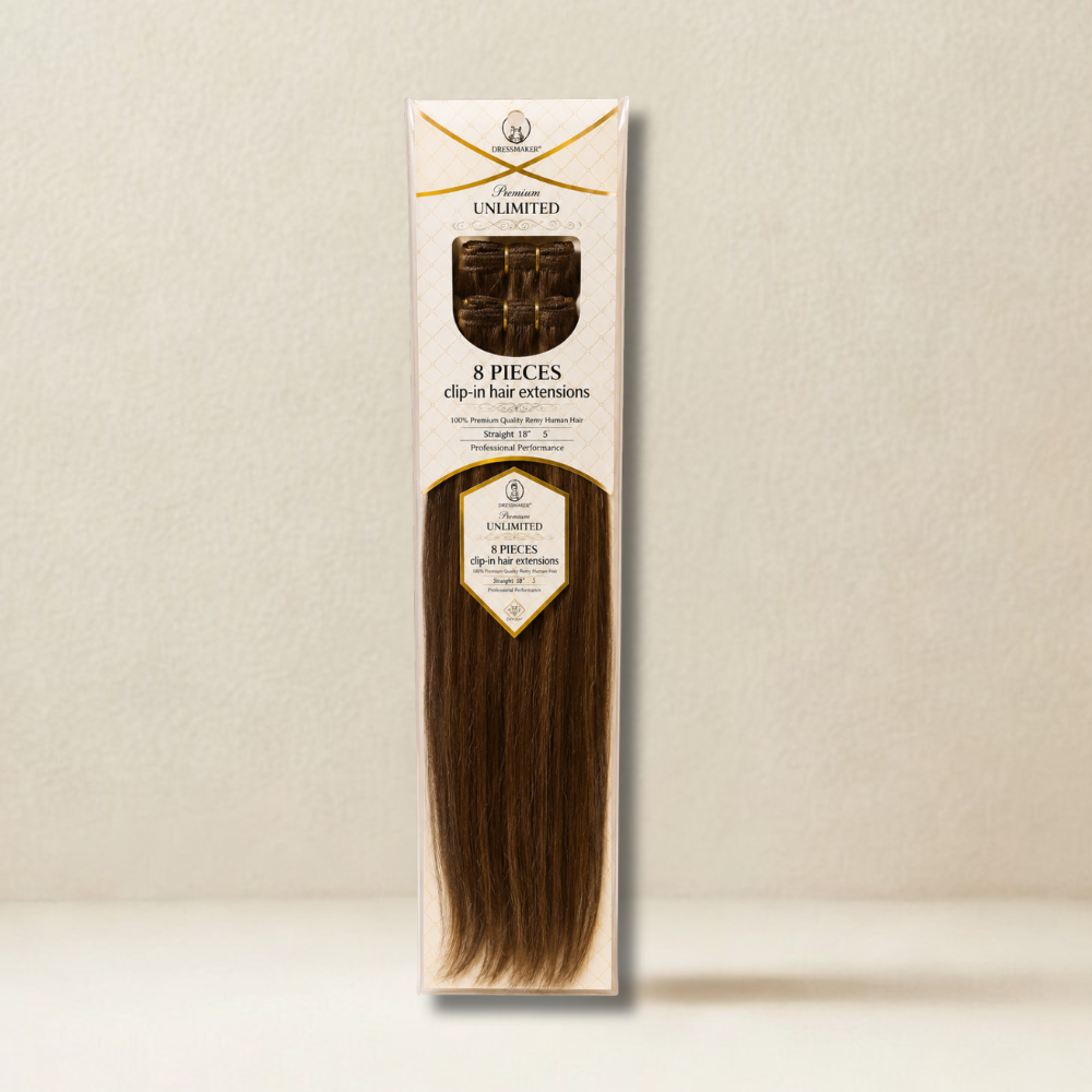 Dressmaker Human Hair 8-Piece 18″ Clip-In Hair Extensions