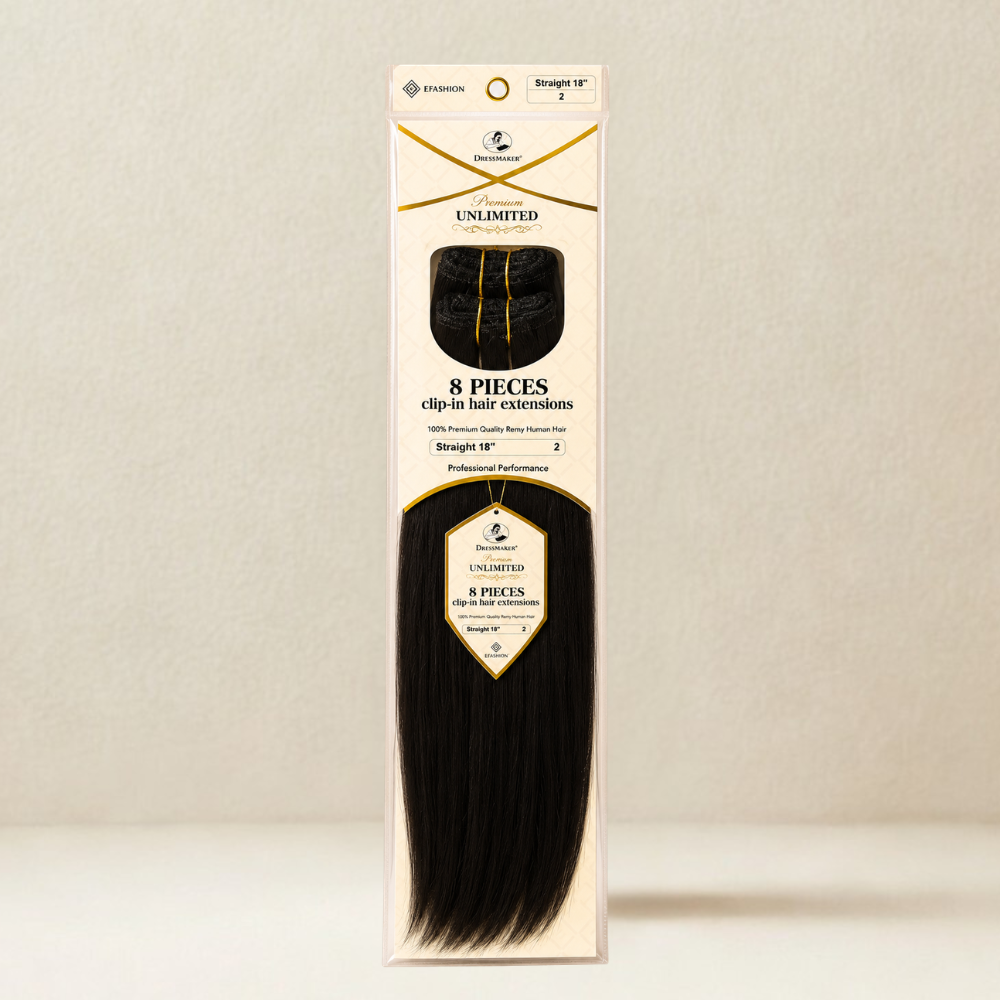 Dressmaker Human Hair 8-Piece 18″ Clip-In Hair Extensions