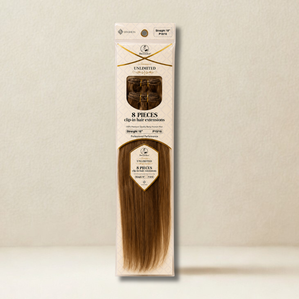 Dressmaker Human Hair 8-Piece 18″ Clip-In Hair Extensions
