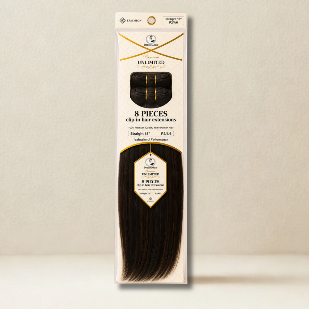 Dressmaker Human Hair 8-Piece 18″ Clip-In Hair Extensions