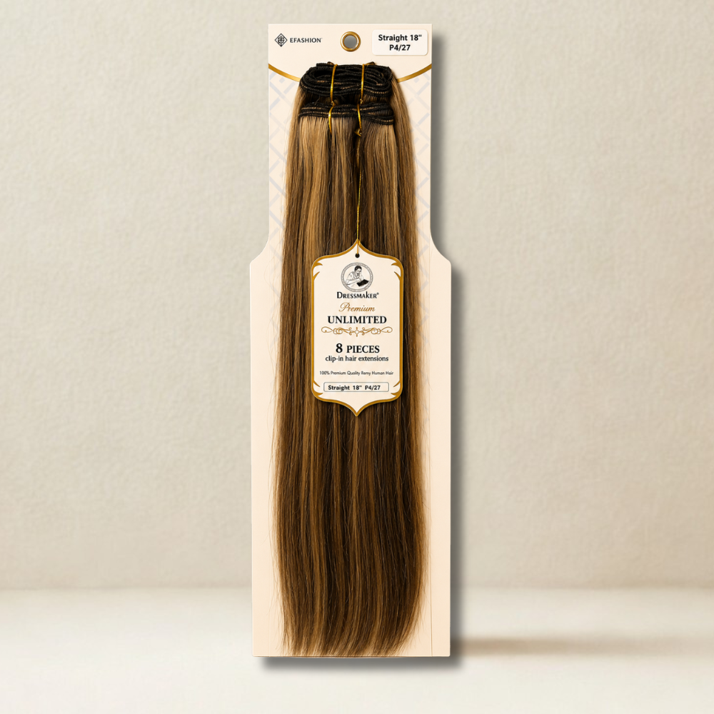 Dressmaker Human Hair 8-Piece 18″ Clip-In Hair Extensions