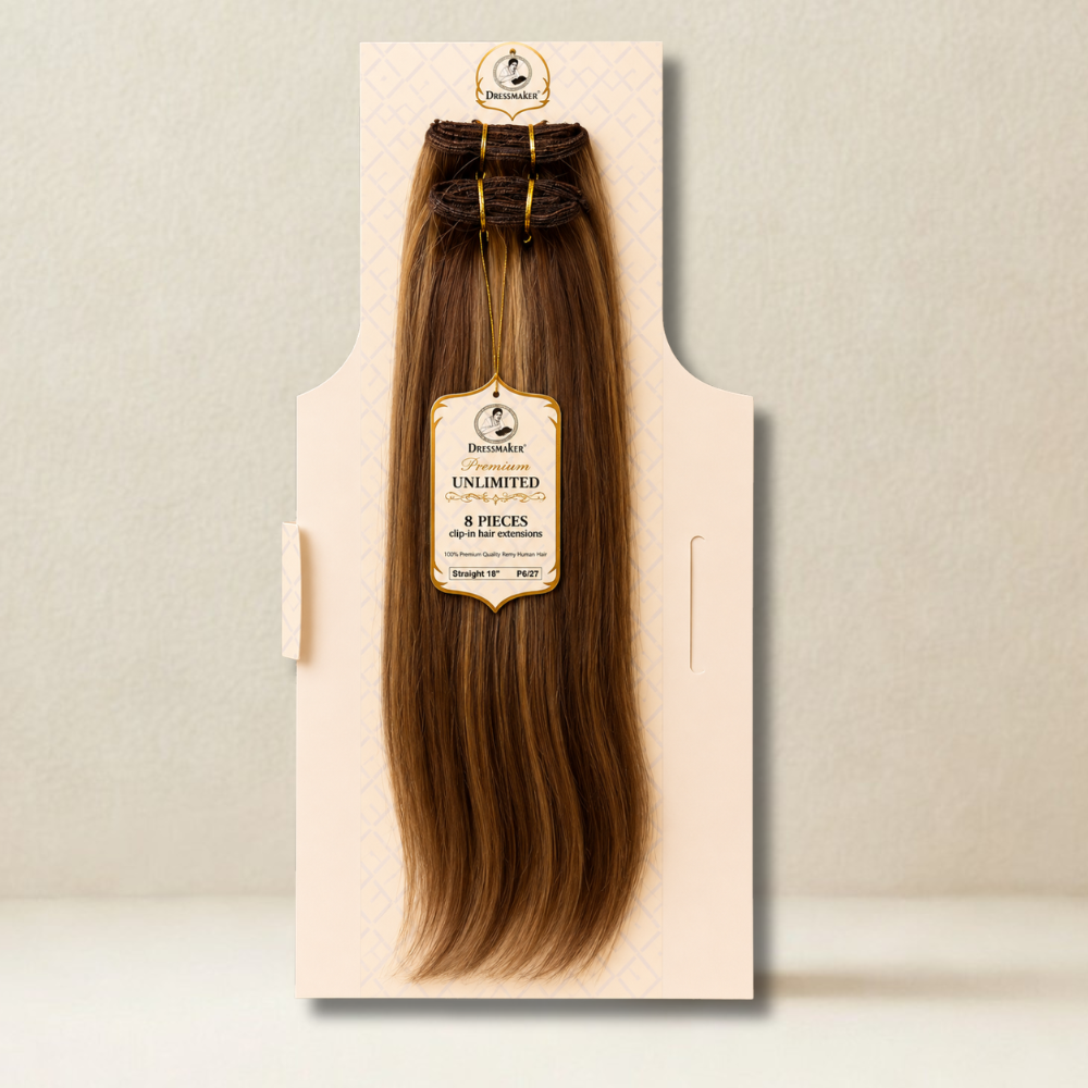 Dressmaker Human Hair 8-Piece 18″ Clip-In Hair Extensions