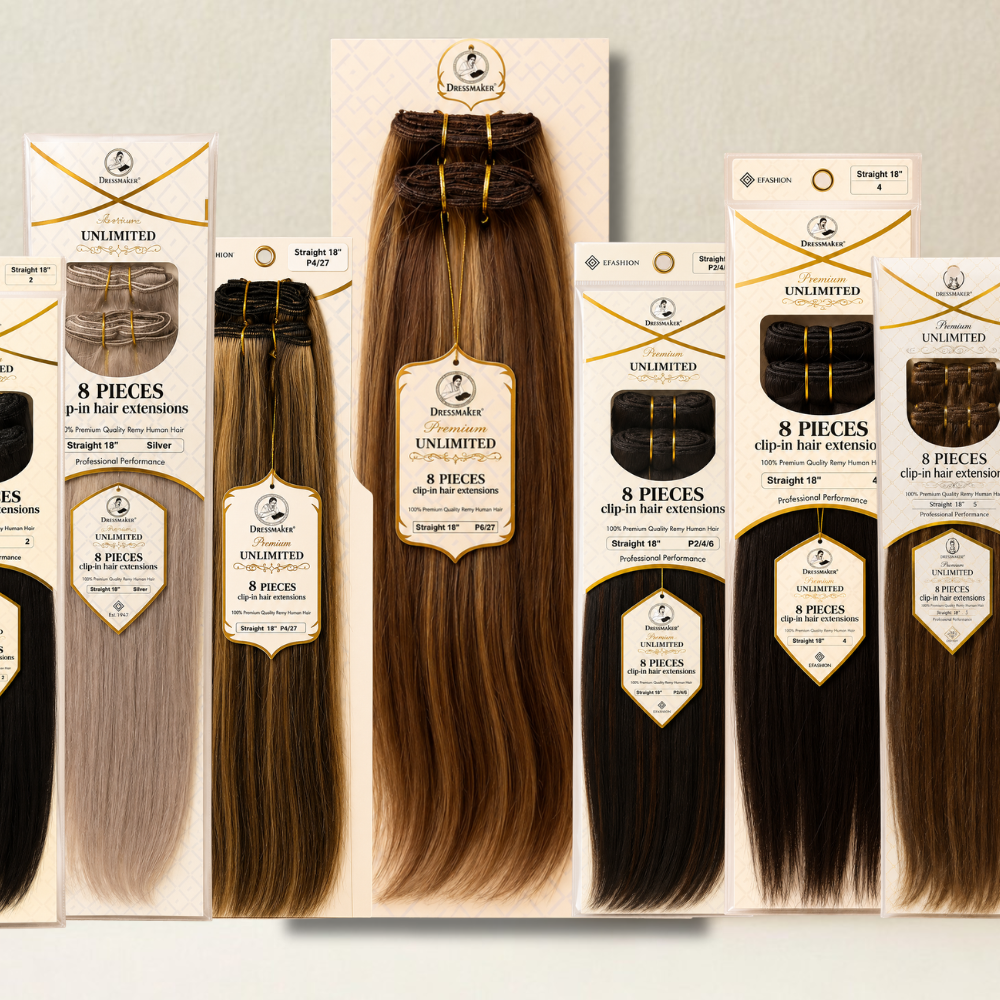 Dressmaker Human Hair 8-Piece 18″ Clip-In Hair Extensions