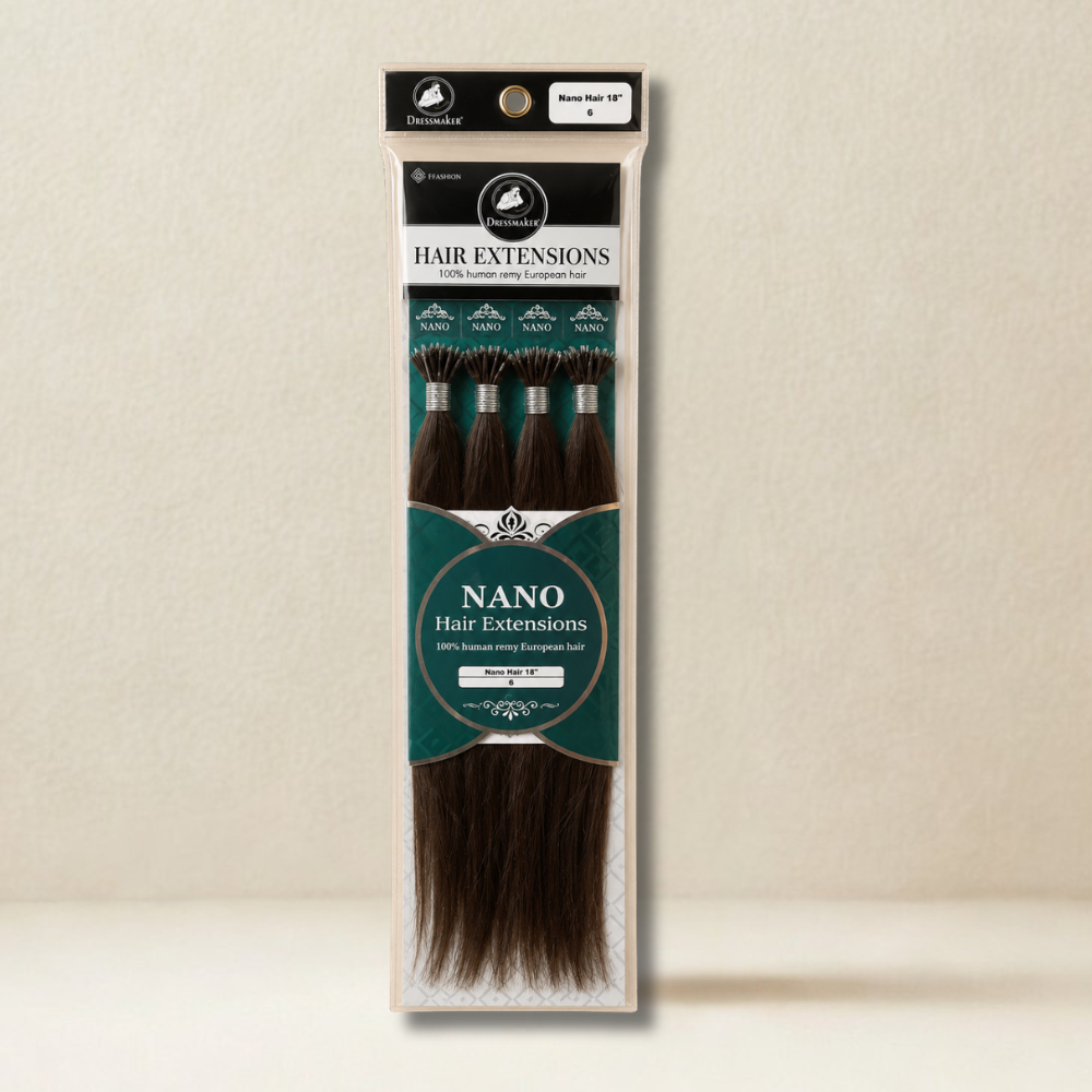 Dressmaker 100% Human Remy European Nano Straight Hair Extensions 18" – 100 Pieces