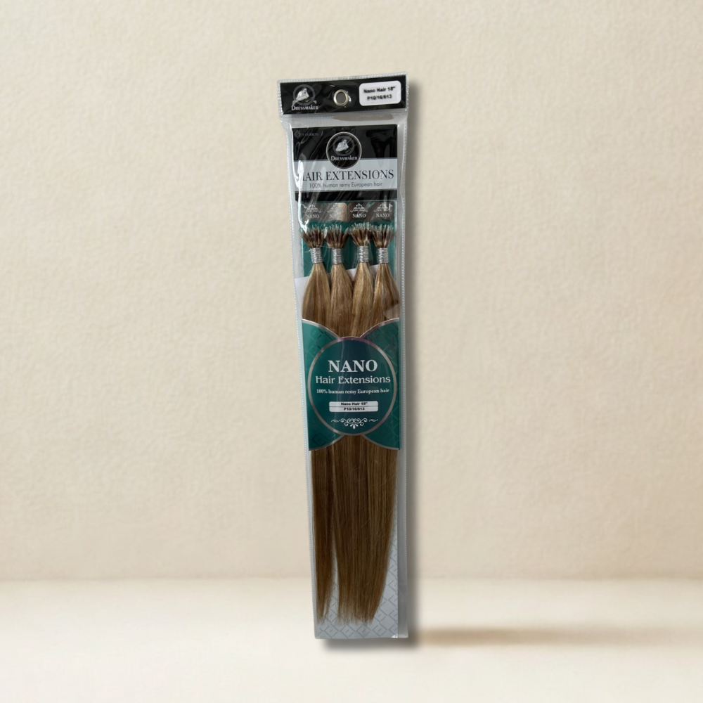 Dressmaker 100% Human Remy European Nano Straight Hair Extensions 18" – 100 Pieces