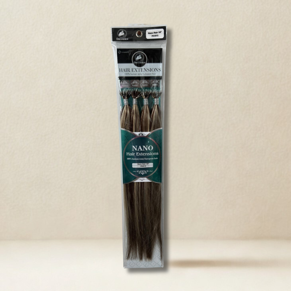 Dressmaker 100% Human Remy European Nano Straight Hair Extensions 18" – 100 Pieces