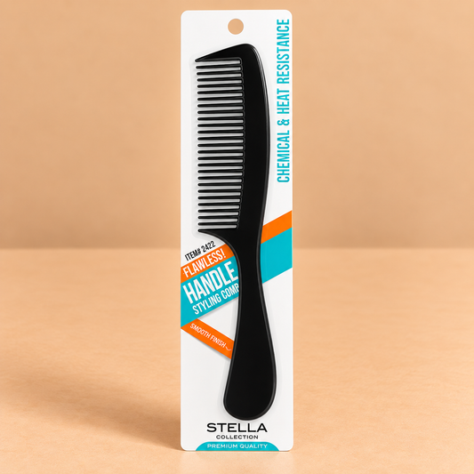 Stella Collection Styling Handle Comb #2422, featuring a comb with a built-in handle for hair styling and grooming.
