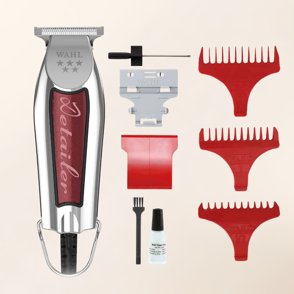 Original Wahl Corded Professional Detailer Hair Trimmer, Set Extra Wide T Blade