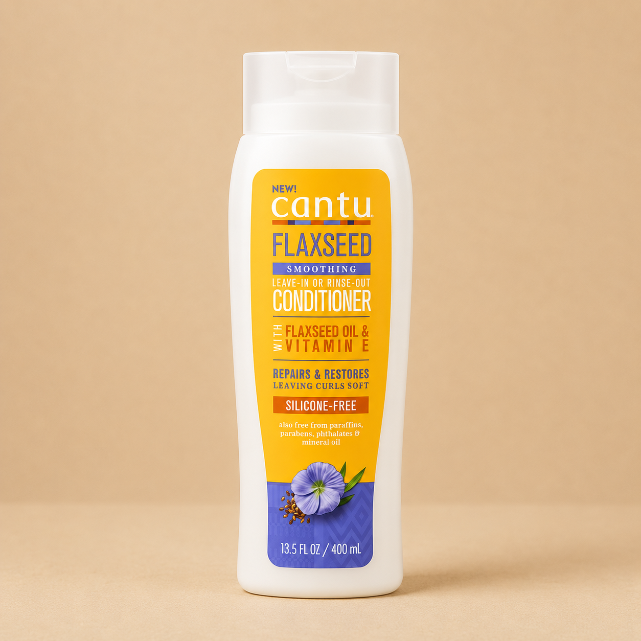 Cantu Flaxseed Smoothing Leave-In or Rinse-Out Conditioner 400ml / 13.5oz