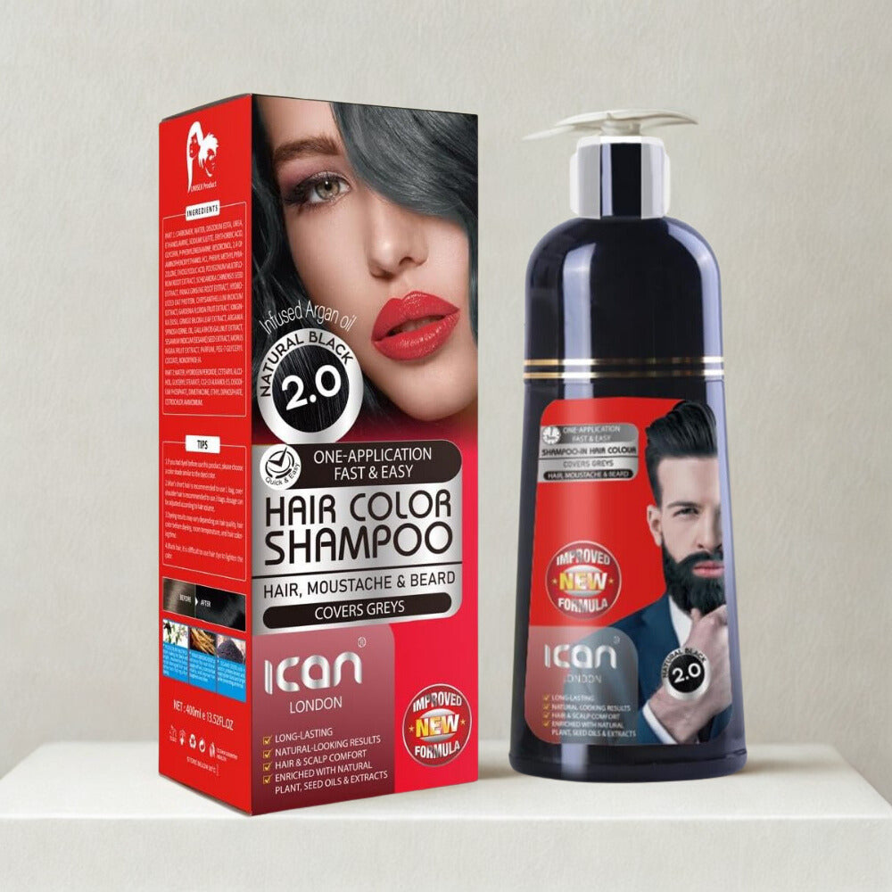 Ican London Black Hair Colour Shampoo Dye–Instant