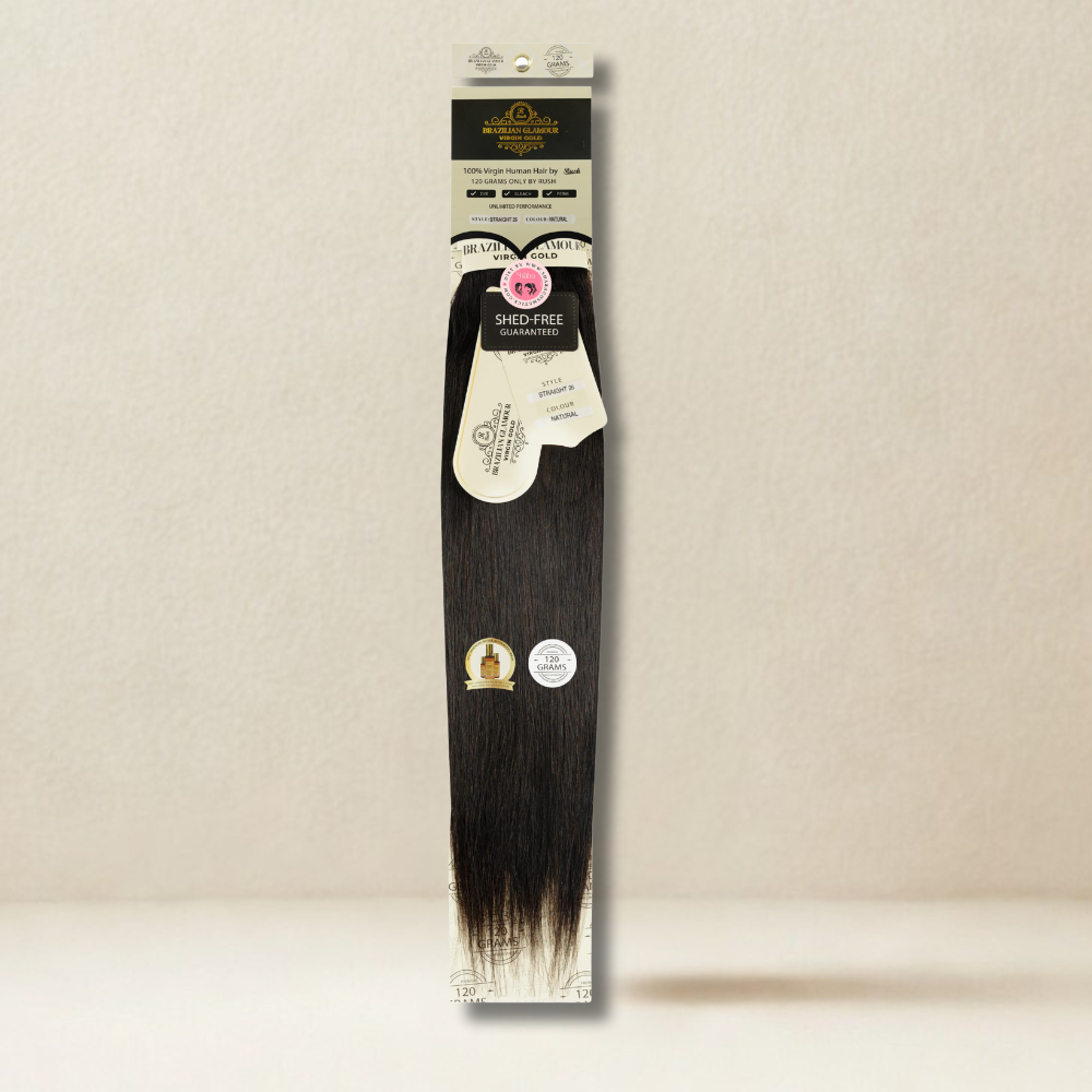 RUSH Brazillian glamour 100% Virgin Gold Human Hair Straight Weave 120 grams